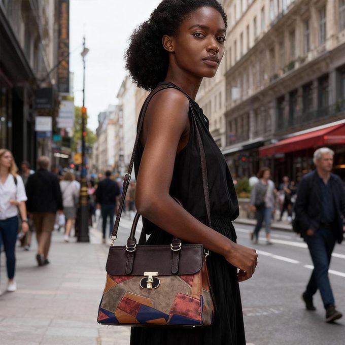 Artisan Patch Tote Handbag