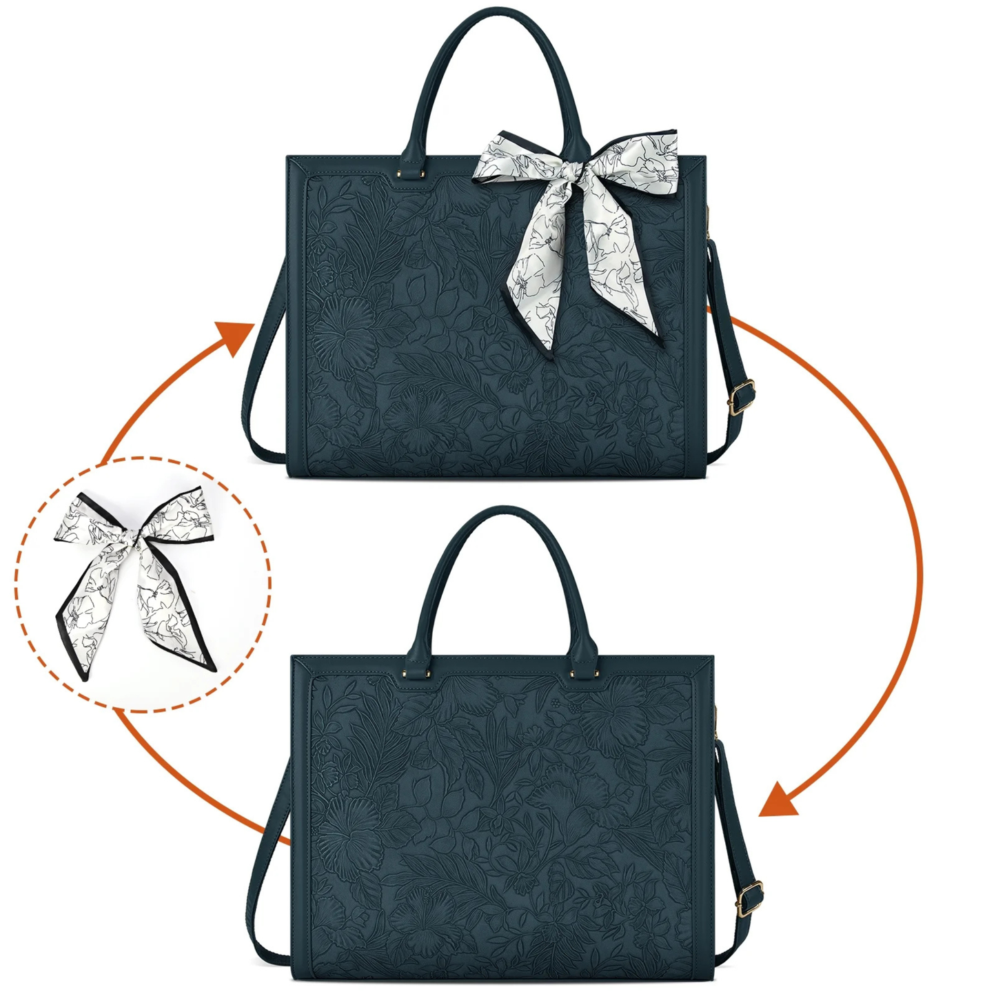 Dark Green Flora Carryall Tote