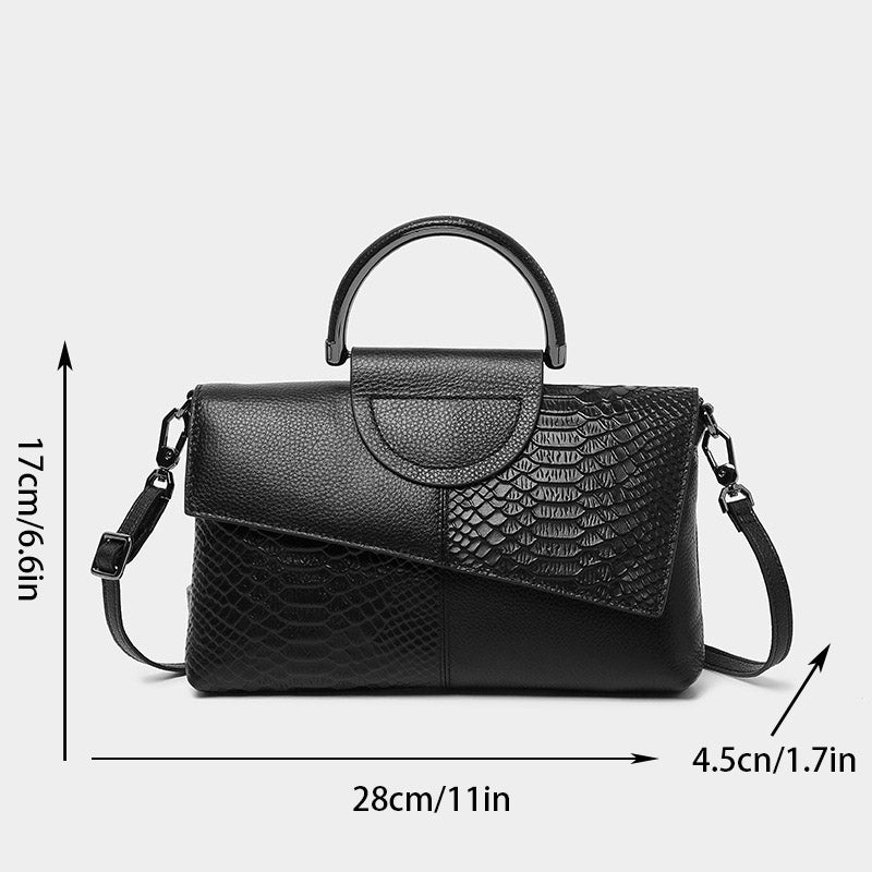 Croco Pie Crossbody Handbag