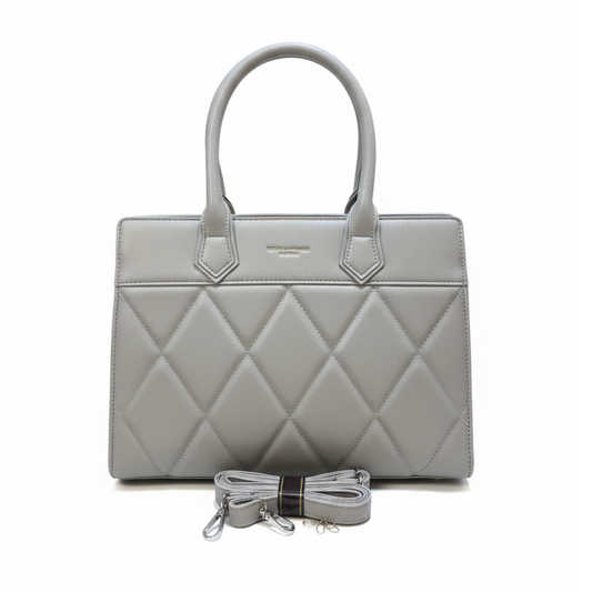 Quilted Carryall Grey Tote Bag