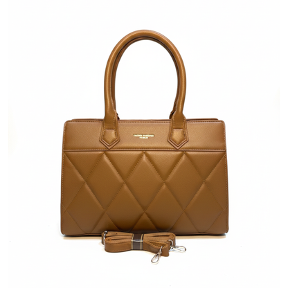 Quilted Carryall Brown Tote Bag