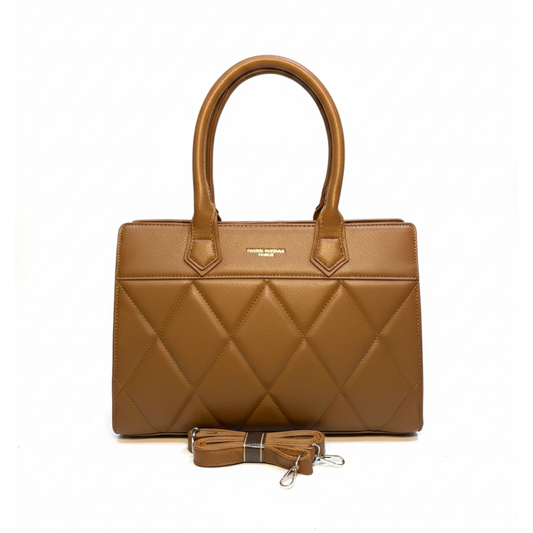Quilted Carryall Brown Tote Bag