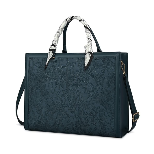 Dark Green Flora Carryall Tote