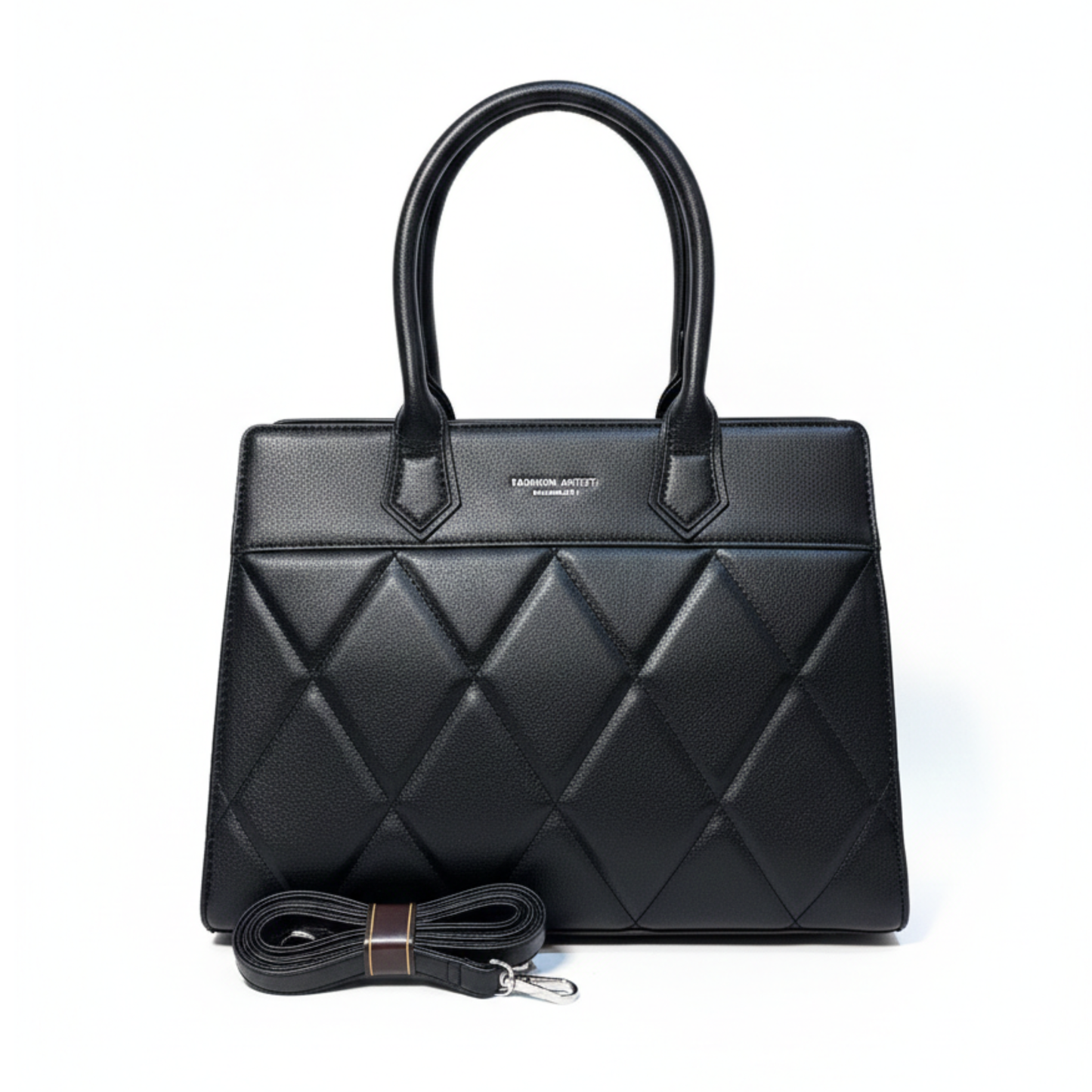 Quilted Carryall Black Tote Bag