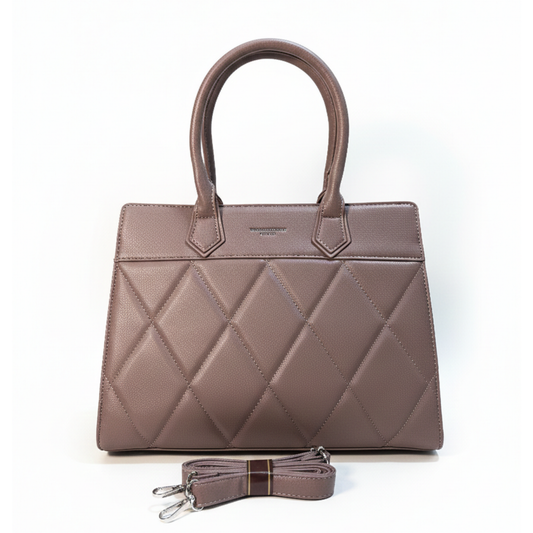 Quilted Carryall Mauve Tote Bag