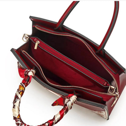 Regal Mosaic Maroon Tote Handbag