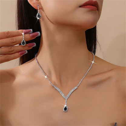 Black Charm Necklace Set