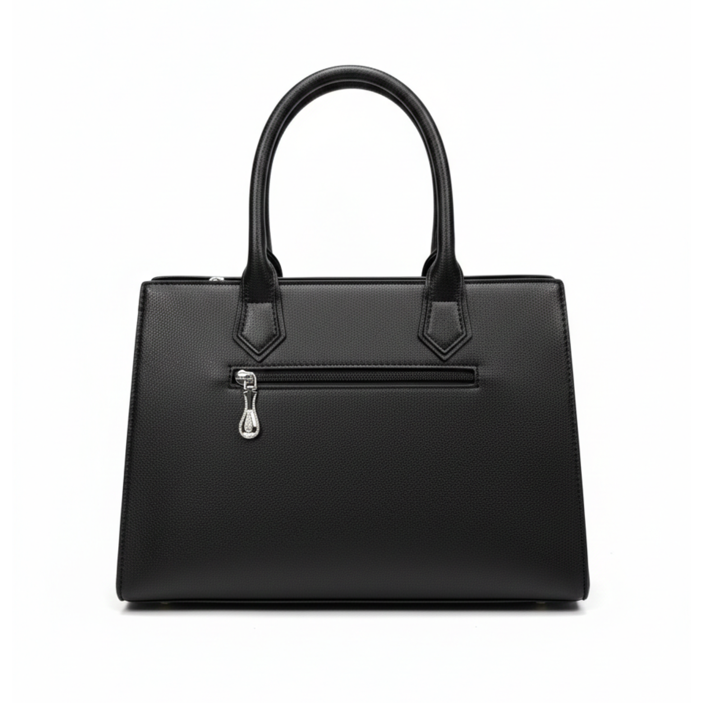 Quilted Carryall Black Tote Bag