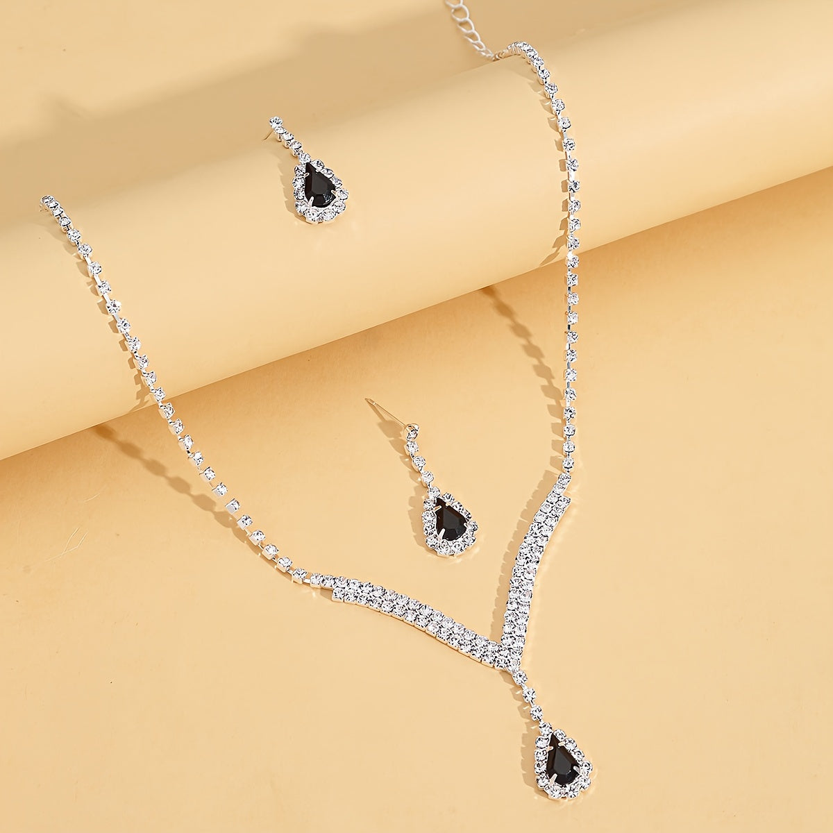 Black Charm Necklace Set