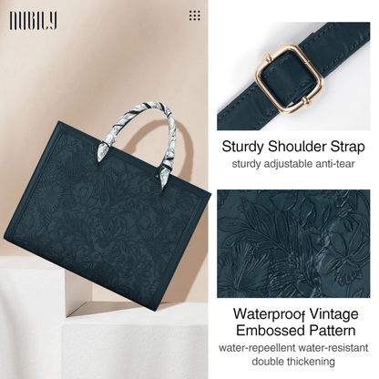 Dark Green Flora Carryall Tote