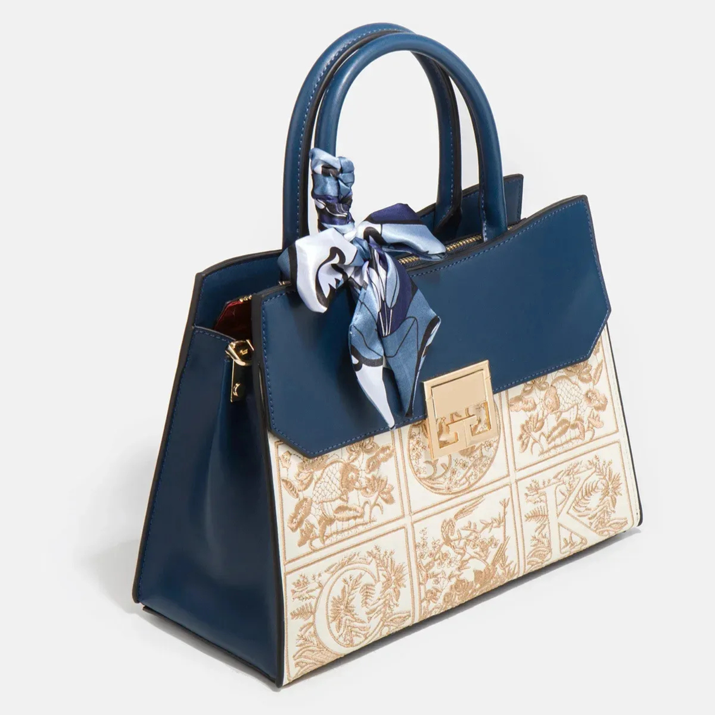 Regal Mosaic Blue Tote Handbag