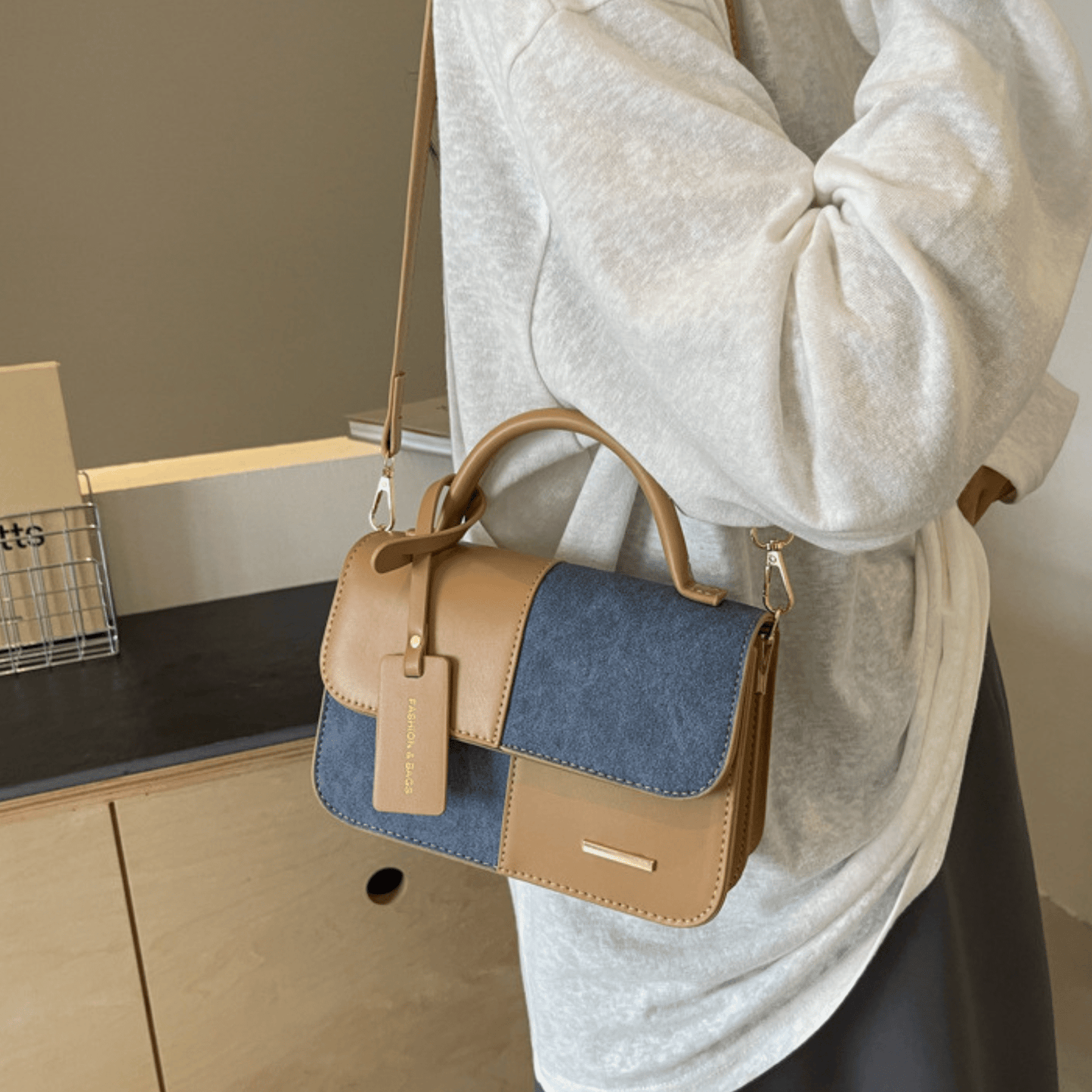 Denim Grace Satchel Crossbody Bag