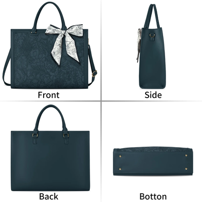 Dark Green Flora Carryall Tote