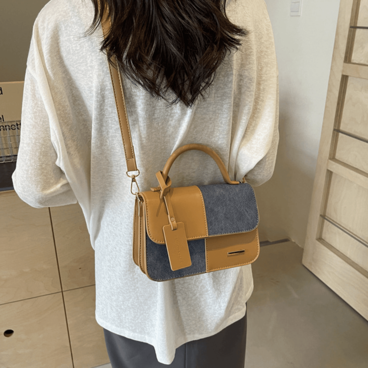 Denim Grace Satchel Crossbody Bag