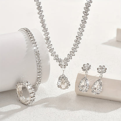 Silver Charm Necklace Set