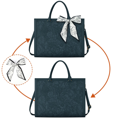 Dark Green Flora Carryall Tote