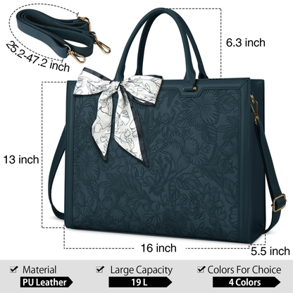 Dark Green Flora Carryall Tote