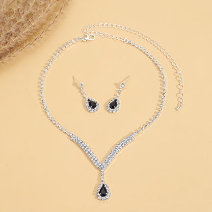 Black Charm Necklace Set
