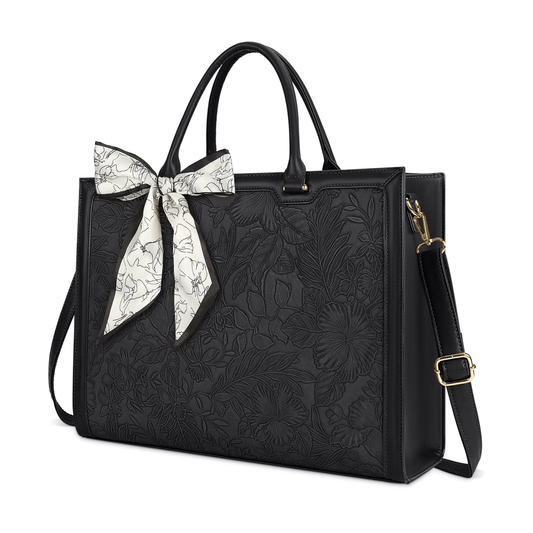 Black Flora Carryall Tote