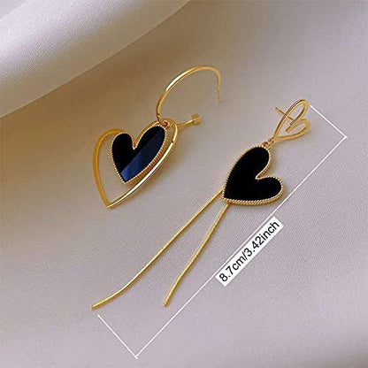 Asymmetric Heart Hoops Earrings