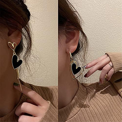 Asymmetric Heart Hoops Earrings