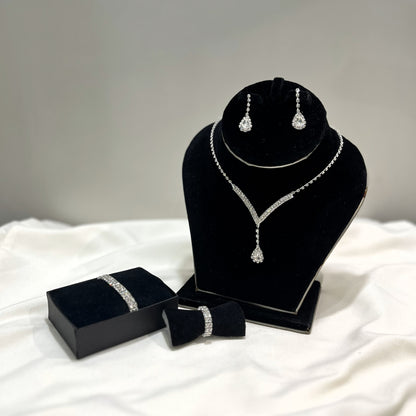 Silver Charm Necklace Set