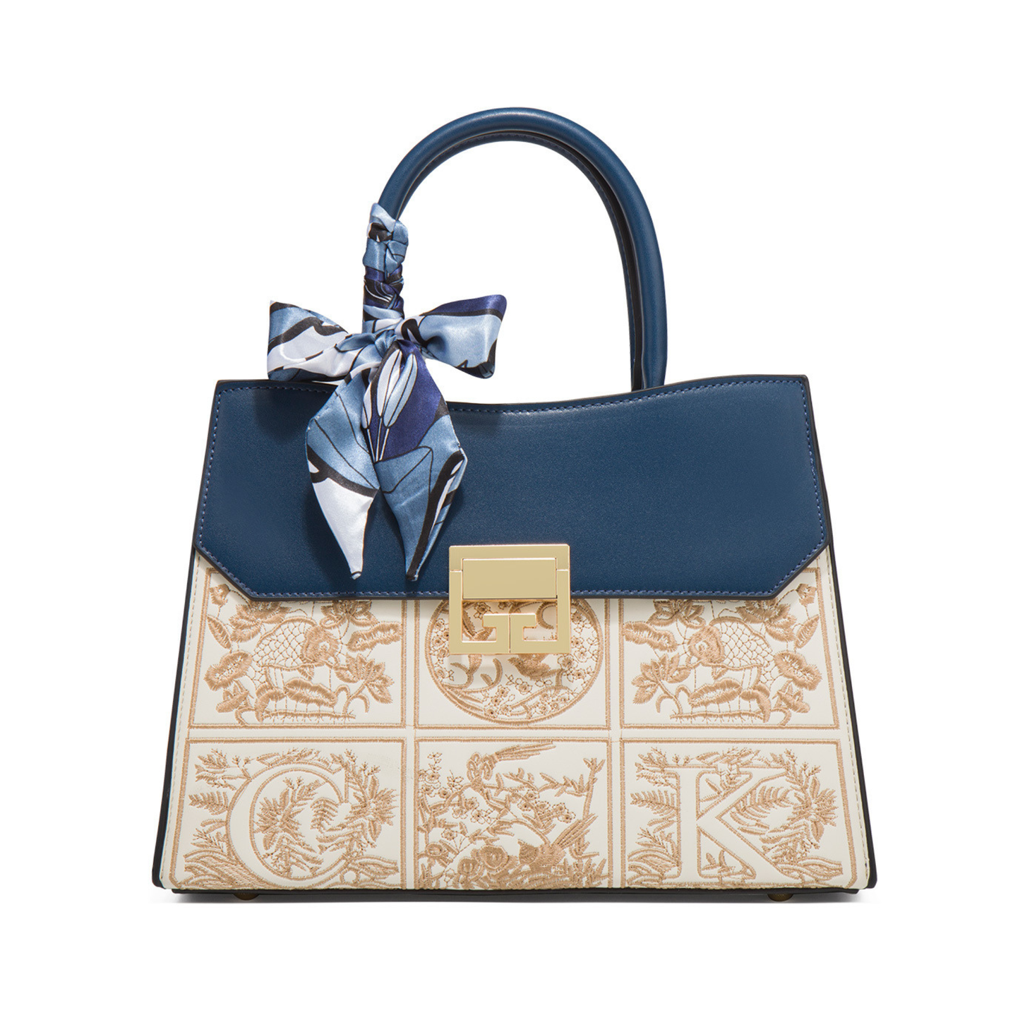 Regal Mosaic Blue Tote Handbag