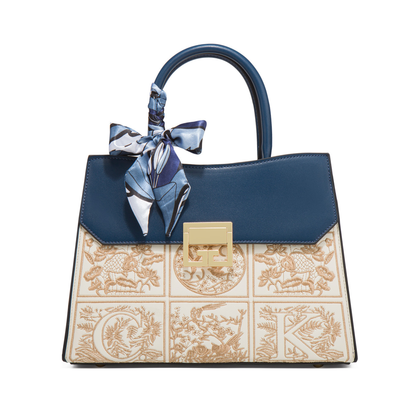 Regal Mosaic Blue Tote Handbag