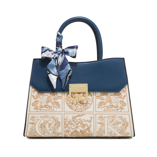 Regal Mosaic Blue Tote Handbag