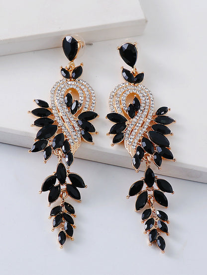 Black Crystal Drop Earrings