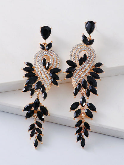 Black Crystal Drop Earrings