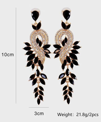 Black Crystal Drop Earrings