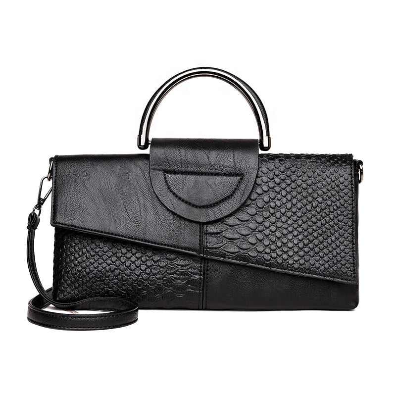 Croco Pie Crossbody Handbag