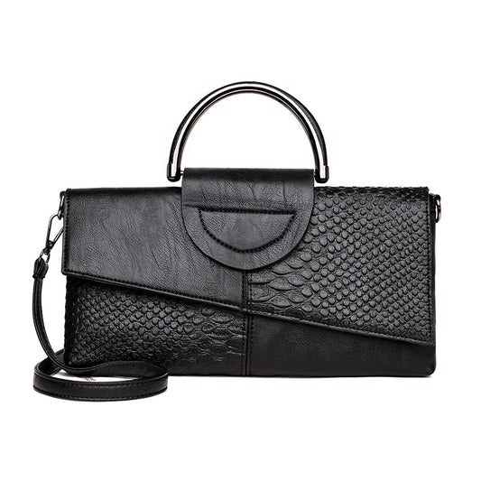 Croco Pie Crossbody Handbag